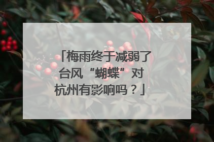 梅雨终于减弱了 台风“蝴蝶”对杭州有影响吗？